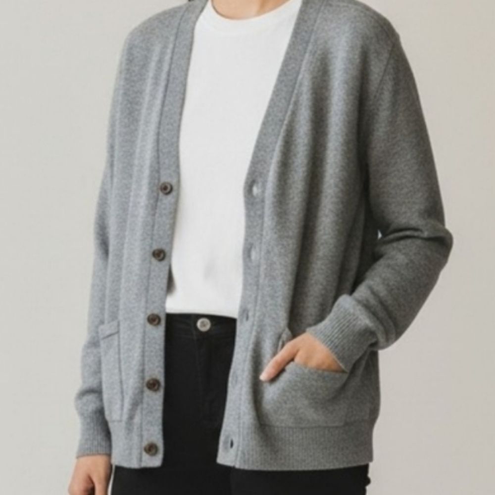 Woodwards Pure Virgin Lambs Wool Vintage Cardigan Sweater with holes